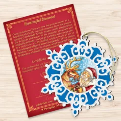 Set Of 2 Santa Reindeer Ride Snowflake Wooden Christmas Ornaments 5.5" -Christmas Trees Shop 8141151 3 91120.1667549619