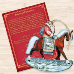 Set Of 2 Santa Horse Ride Wooden Christmas Ornaments 5.5" -Christmas Trees Shop 8151121 3 04223.1667549624