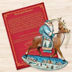 Set Of 2 Santa Rides A Reindeer Wooden Christmas Ornaments 5.5" -Christmas Trees Shop 8151123 3 45179.1667549626