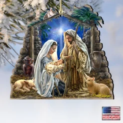 Set Of 2 Nativity Glory To God Wooden Christmas Ornaments 5.5" -Christmas Trees Shop 8161010 1722 4 18862.1667549713