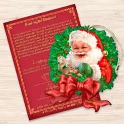 Set Of 2 Santa Berry Wreath Wooden Christmas Ornaments 5.5" -Christmas Trees Shop 8161014 1309 4 50057.1667549718