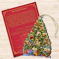 Set Of 2 Teddy Bear Tree With Gifts Wooden Christmas Ornaments 5.5" -Christmas Trees Shop 8161019 2 1101 3 83911.1667549723