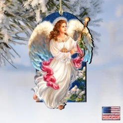 Set Of 2 Luminous Angel Wooden Christmas Ornaments 5.5" -Christmas Trees Shop 8161036 1322 4 46013.1667549732