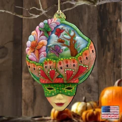 Set Of 2 Vivid Butterfly Wooden Mardi Gras Christmas Ornaments 5.5" -Christmas Trees Shop 8161037 4 80195.1667549736