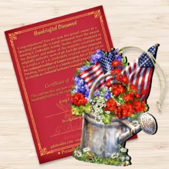 Set Of 2 American Freedom Celebration Wooden Christmas Ornaments 5.5" -Christmas Trees Shop 8161040 1711 3 30277.1667549740