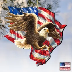 Set Of 2 American Independence Eagle Wooden Ornaments 5.5" 7 Set Of 2 American Independence Eagle Wooden Ornaments 5.5" -Christmas Trees Shop 8161052 1432 4 11457.1667549745