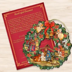 Set Of 2 Nativity Wreath Wooden Christmas Ornaments 5.5" -Christmas Trees Shop 8185314 3 88502.1667549636
