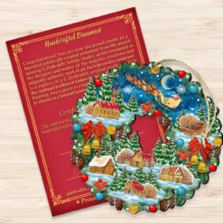 Set Of 2 Santa Ride Around The World Wreath Wooden Christmas Ornaments 5.5" -Christmas Trees Shop 8185315 3 82062.1667549638