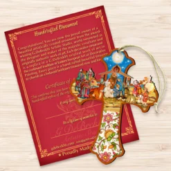 Set Of 2 Nativity Scene Cross Wooden Christmas Ornaments 5.5" -Christmas Trees Shop 8191164 3 37289.1667549649