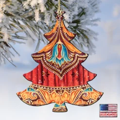 Set Of 2 Vivid Christmas Tree Wooden Ornaments 5.5" -Christmas Trees Shop 8193147 4 83325.1667549661