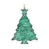Set Of 2 "Merry Christmas" Tree Wooden Ornaments 5.5"