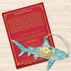 Set Of 2 Shark Beach Scene Wooden Christmas Ornaments 5.5" -Christmas Trees Shop 8198515 3 96961.1667549672