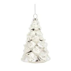 Set Of 6 White And Silver Glass Christmas Tree Ornaments 5.75" 5 Set Of 6 White And Silver Glass Christmas Tree Ornaments 5.75" -Christmas Trees Shop 83095 2 65653.1687598469