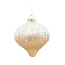 Set Of 6 Gold And White Finish Glass Christmas Ball Ornament 3.75-5.75" -Christmas Trees Shop 83112 2 13633.1683977466