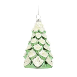 Set Of 6 Green And White Glass Christmas Tree Ornaments 5.75" 5 Set Of 6 Green And White Glass Christmas Tree Ornaments 5.75" -Christmas Trees Shop 83154 2 05928.1687598442