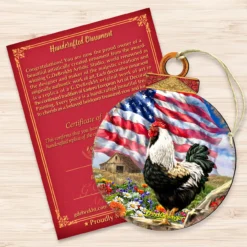 Set Of 2 Rooster American Flag Wooden Christmas Ornaments 5.5" 6 Set Of 2 Rooster American Flag Wooden Christmas Ornaments 5.5" -Christmas Trees Shop 8427104 dg 3 87494.1667549698
