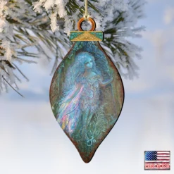 Set Of 2 Luminous Fairy In The Forest Wooden Christmas Ornaments 5.5" -Christmas Trees Shop 845620 jw 4 88883.1667549699