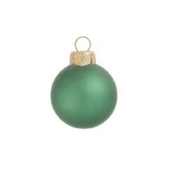 8ct Soft Green Glass Matte Finish Christmas Ball Ornaments 3.25" (80mm)