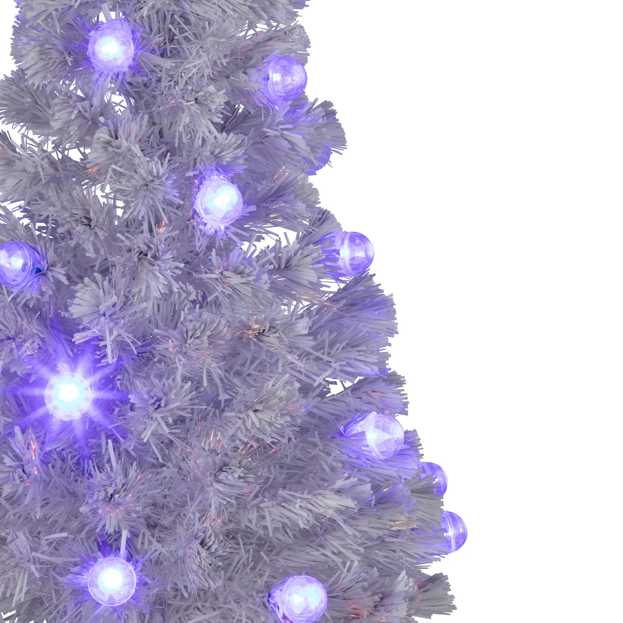 4' Pre-Lit Medium White Iridescent Fiber Optic Artificial Christmas Tree, Blue LED Lights 2 4' Pre-Lit Medium White Iridescent Fiber Optic Artificial Christmas Tree, Blue LED Lights - Image 2