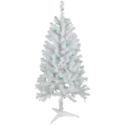 4' Pre-Lit White Artificial Christmas Tree, Green Lights