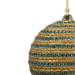 3" Regal Peacock Glittered Gold And Turquoise Blue Peacock Striped Christmas Ball Ornament -Christmas Trees Shop allstate20xn7640 pc go 86090.1667578338