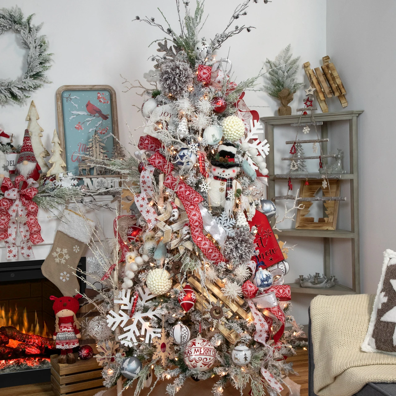 4" White And Blue Moose Glass Christmas Ball Ornament 2 4" White And Blue Moose Glass Christmas Ball Ornament - Image 2