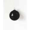8ct Black Shiny Glass Christmas Ball Ornaments 3.25" (80mm)