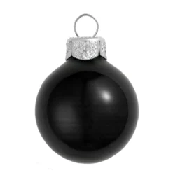 2ct Black Shiny Glass Christmas Ball Ornaments 6" (150mm)