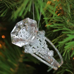 3" Silver Diva Glitter Faux Diamond Three Band Wedding Ring Christmas Ornament -Christmas Trees Shop bqlwkjf7tpuivhgsvcqlt6fhamjvnxdi 26226.1667687124