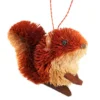 2.75” Red And Brown Whimsical Bristle Brush Handcrafted Squirrel Hanging Ornament