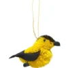 4.25” Yellow And Black Whimsical Bristle Brush Handcrafted Finch Hanging Ornament