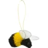 4.5” Black And Yellow Bristle Brush Handcrafted Bumble Bee Hanging Figurine Ornament