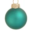 6ct Turquoise Green Matte Glass Christmas Ball Ornaments 4" (100mm)