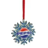 3.5" Silver And Blue Pepsi Logo Snowflake Christmas Ornament