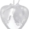 8" White Pre-Lit LED Sparkle Wintery Woods Scene Christmas Heart Ornament