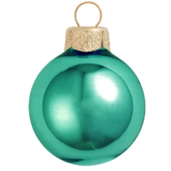 2ct Turquoise Green Shiny Christmas Ball Ornaments 6" (150mm)