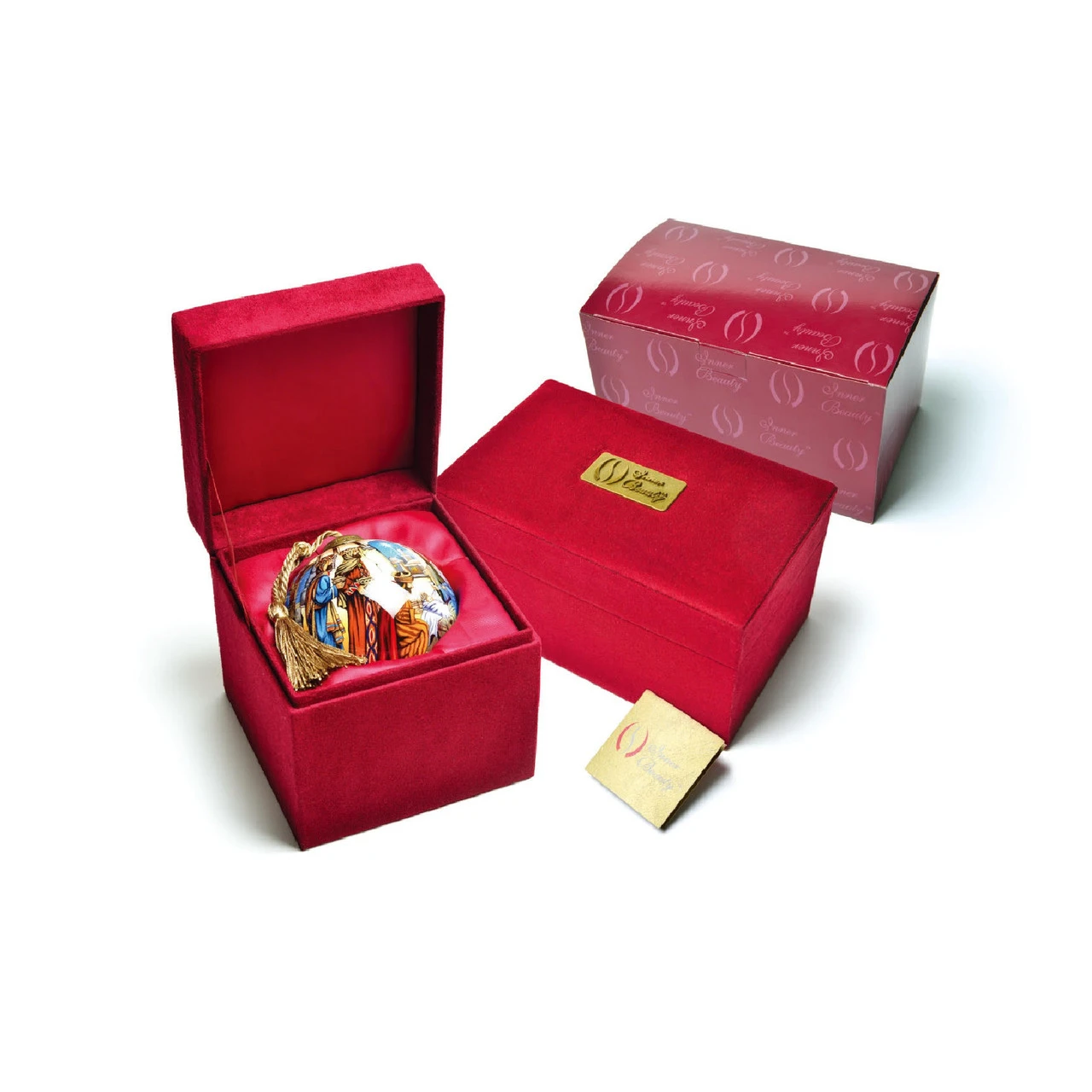 3.75" Away In A Manger Religious Christmas Gem Shaped Glass Ornament 2 3.75" Away In A Manger Religious Christmas Gem Shaped Glass Ornament - Image 2