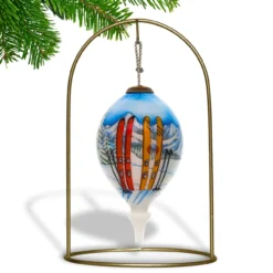 4.75” White And Blue Ski Vacation Hand Painted Mouth Blown Glass Hanging Christmas Ornament 6 4.75” White And Blue Ski Vacation Hand Painted Mouth Blown Glass Hanging Christmas Ornament -Christmas Trees Shop dacf 1710341 3 99904.1667620514