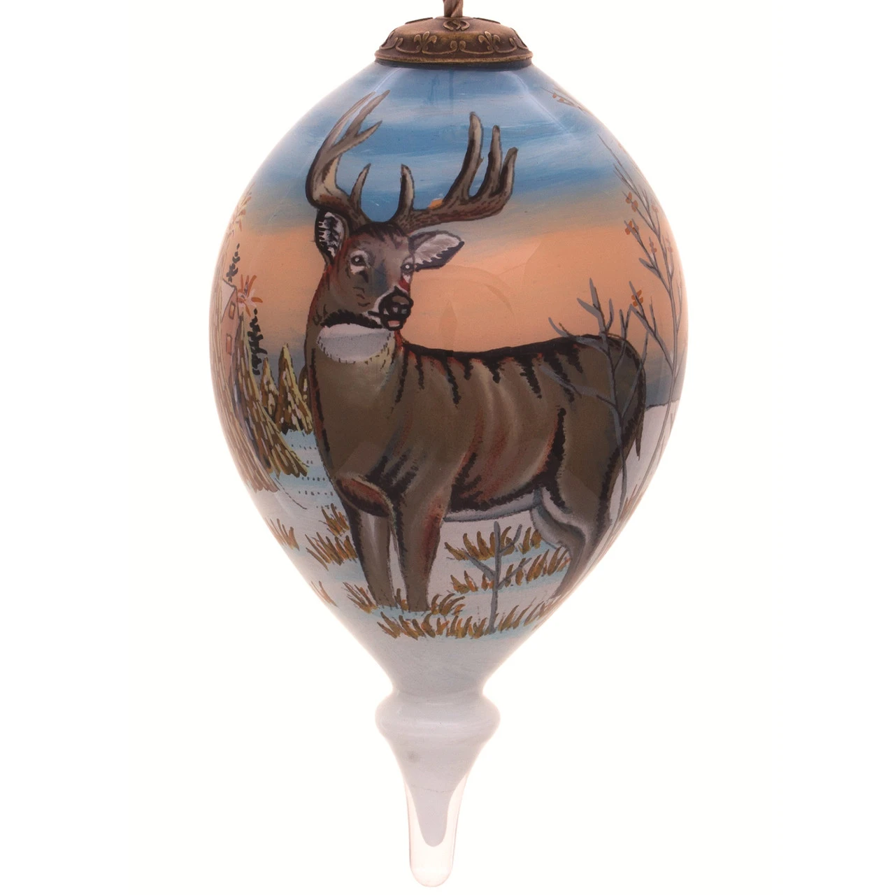 4.75” Brown Whitetail Deer Hand Painted Mouth Blown Glass Hanging Christmas Ornament 1 4.75” Brown Whitetail Deer Hand Painted Mouth Blown Glass Hanging Christmas Ornament