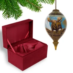 4.75” Brown And Blue Moose Hand Painted Mouth Blown Glass Hanging Christmas Ornament 7 4.75” Brown And Blue Moose Hand Painted Mouth Blown Glass Hanging Christmas Ornament -Christmas Trees Shop dacf 1710556 4 12350.1667621009