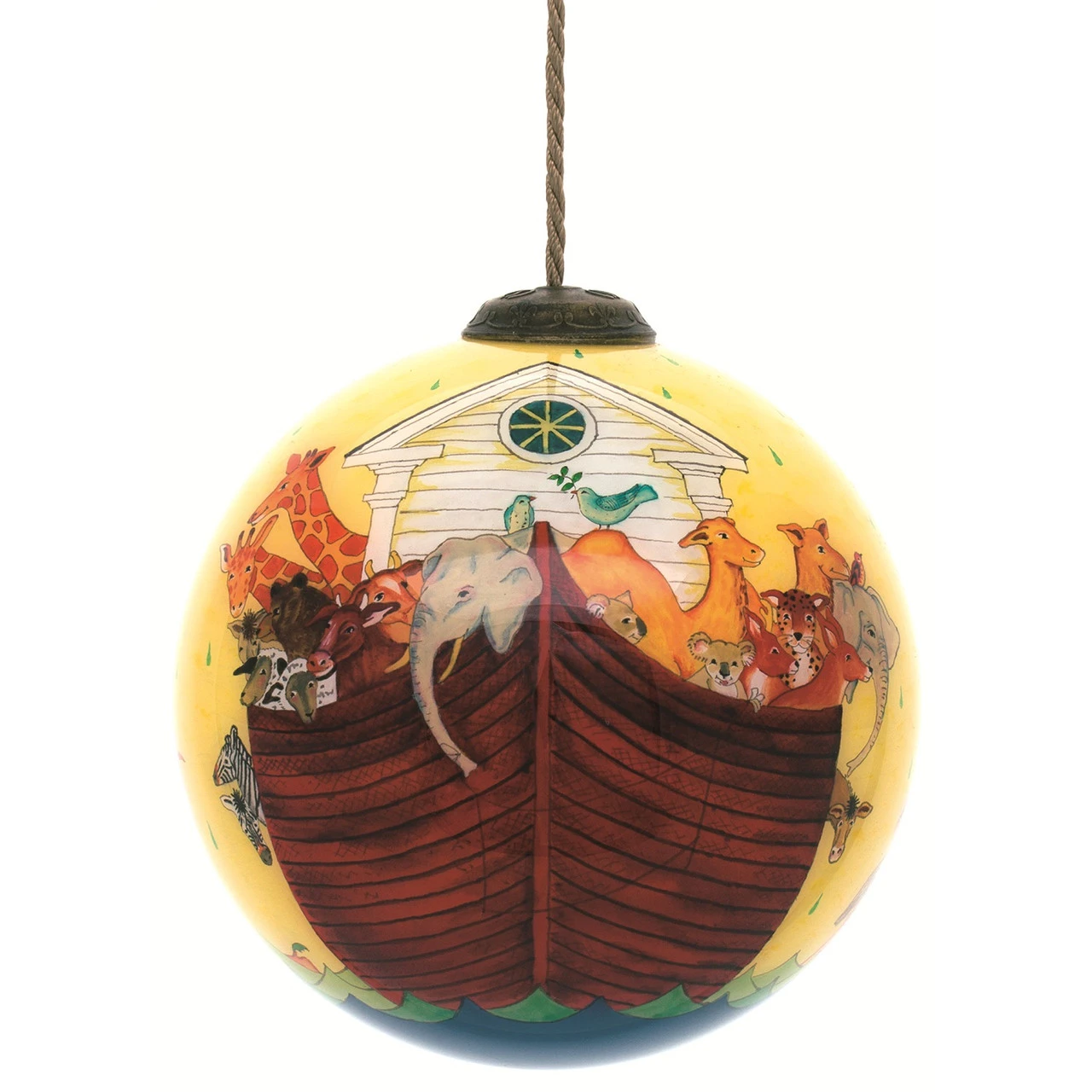 4" Noah's Ark Christmas Glass Ball Hanging Ornament 1 4" Noah's Ark Christmas Glass Ball Hanging Ornament