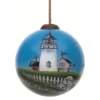 3" Coastal Lighthouse Christmas Glass Ball Hanging Ornament