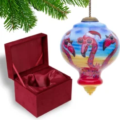 3.75” Pink And Blue Flamingos Hand Painted Mouth Blown Glass Hanging Christmas Ornament -Christmas Trees Shop dacf 1812001 5 30322.1667620518