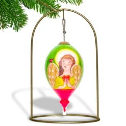 6" Peace And Joy Be With You Christmas Finial Shaped Glass Hanging Ornament -Christmas Trees Shop dacf 1812017 3 77138.1667620476