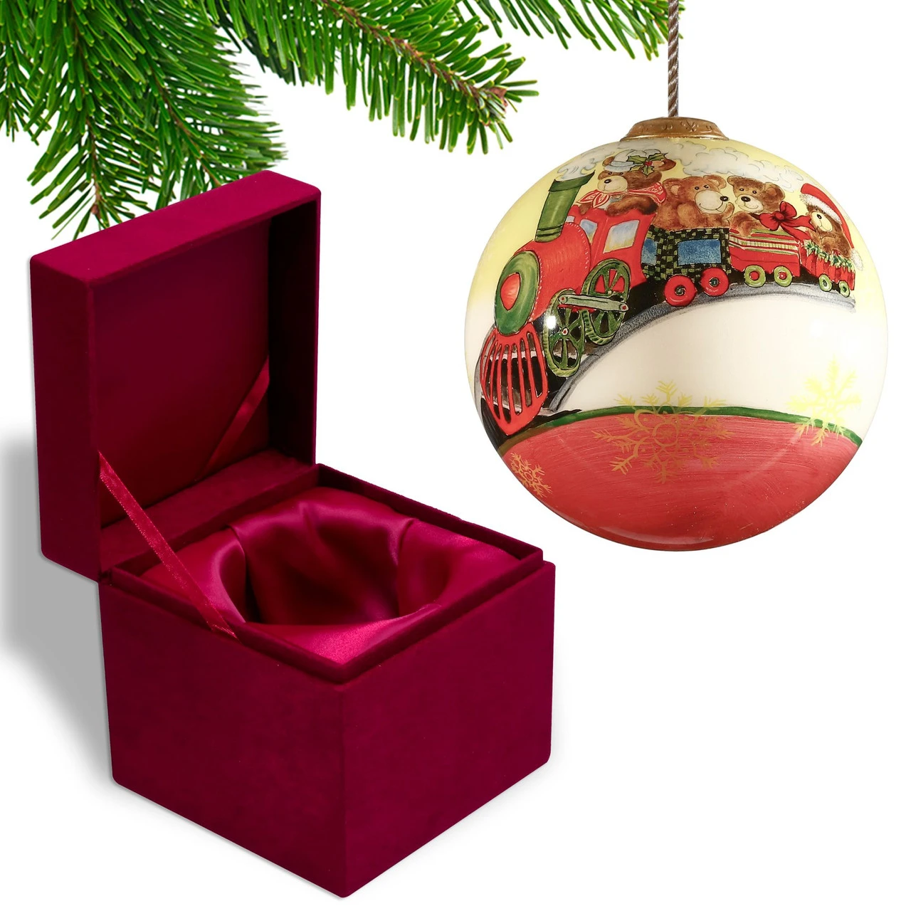 4" Baby's First Christmas Teddy Bear Glass Ball Hanging Ornament 2 4" Baby's First Christmas Teddy Bear Glass Ball Hanging Ornament - Image 2