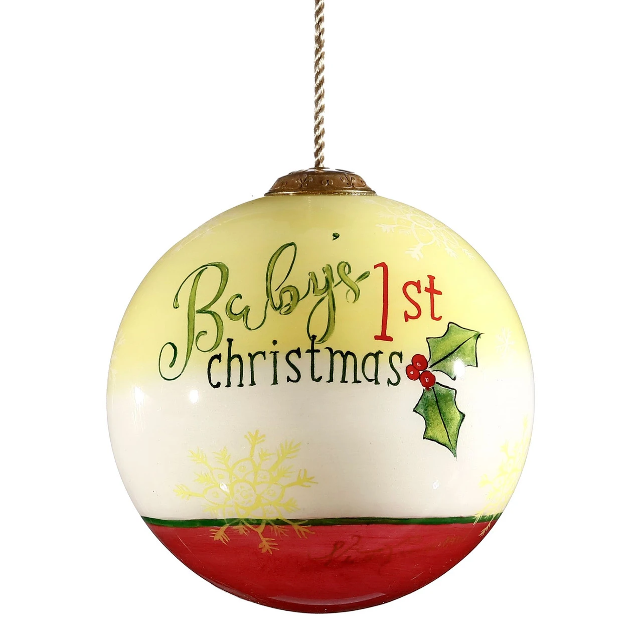 4" Baby's First Christmas Teddy Bear Glass Ball Hanging Ornament 3 4" Baby's First Christmas Teddy Bear Glass Ball Hanging Ornament - Image 3