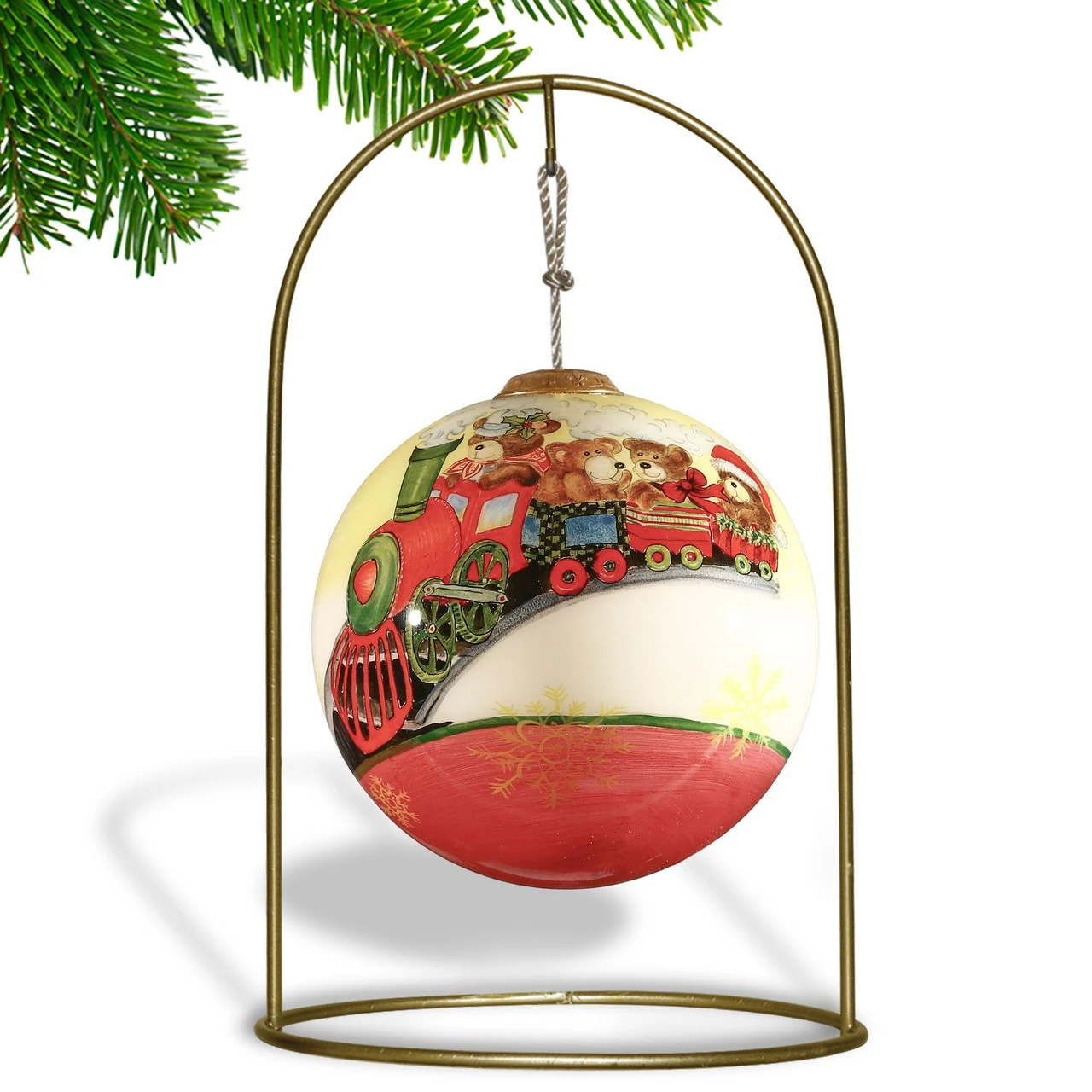 4" Baby's First Christmas Teddy Bear Glass Ball Hanging Ornament 4 4" Baby's First Christmas Teddy Bear Glass Ball Hanging Ornament - Image 4