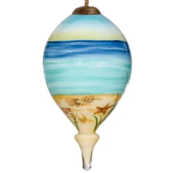4.75” Ivory And Blue Beach Glass Hanging Christmas Ornament 7 4.75” Ivory And Blue Beach Glass Hanging Christmas Ornament -Christmas Trees Shop dacf 1911078 3 80112.1667620509