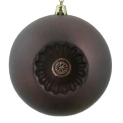 6ct Brown Shatterproof Matte Christmas Ball Ornaments 4" (100mm) -Christmas Trees Shop dak cop10828 6chl 3 39410.1667536137