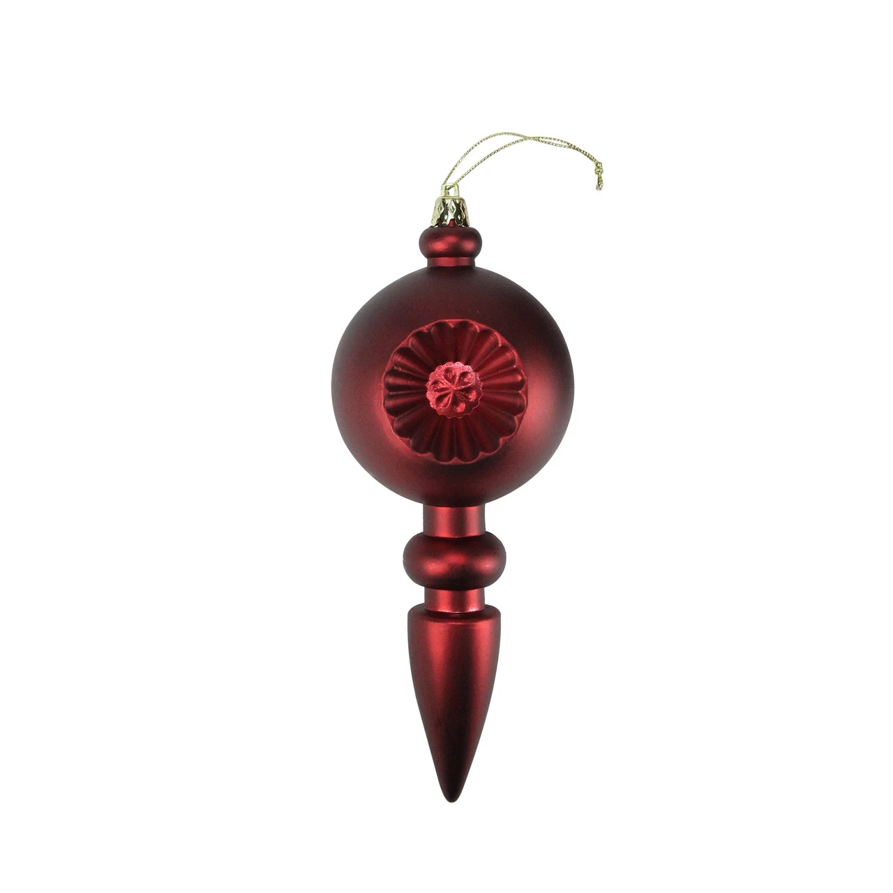 4ct Burgundy Red Retro Reflector Shatterproof Christmas Finial Ornaments 7.5" 3 4ct Burgundy Red Retro Reflector Shatterproof Christmas Finial Ornaments 7.5" - Image 3